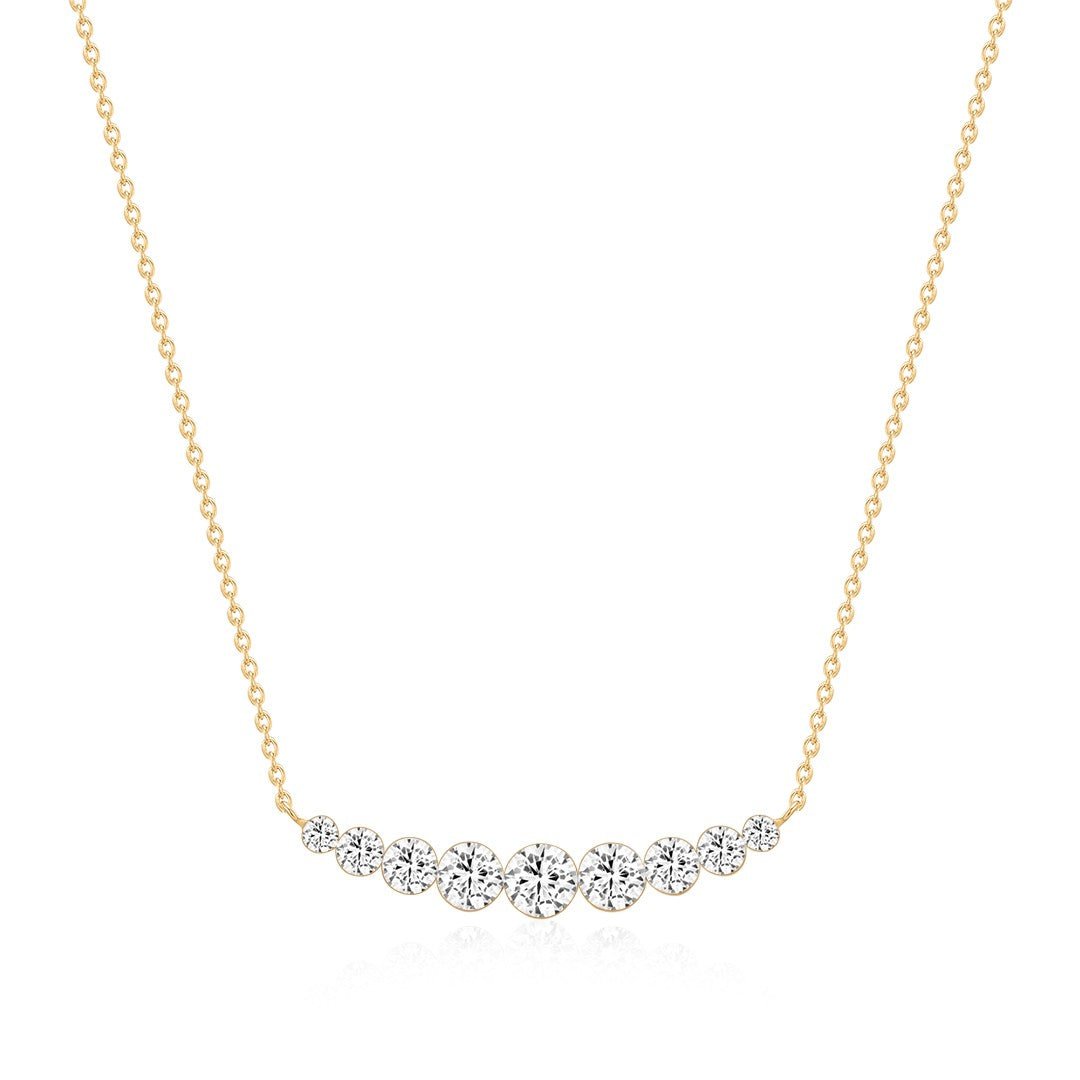 14K Aurora Lab Diamond Bar Necklace - Nolita