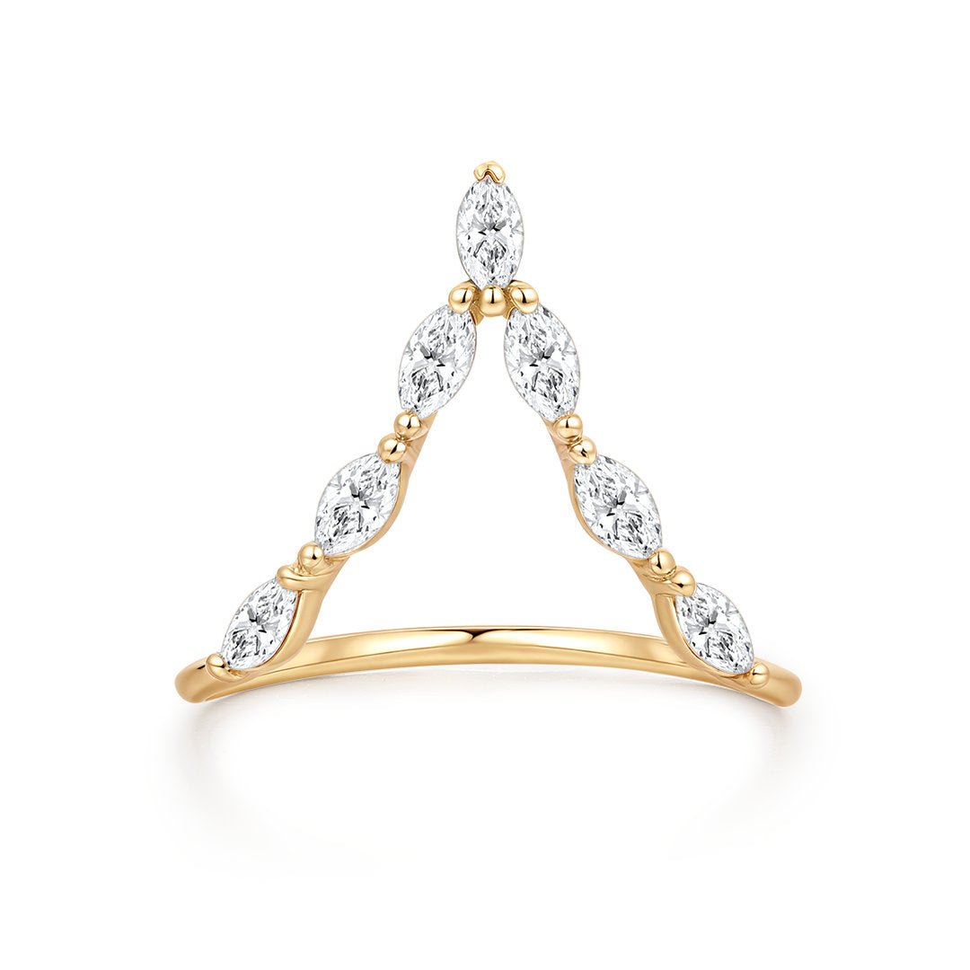 14K Aveline Marquise Lab Diamond Contour Ring - Nolita