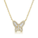 14K Baguette Butterfly Necklace - Nolita