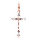 14K Baguette Cross Pendant - Nolita
