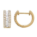 14k Baguette Diamond Huggie Earrings - Nolita