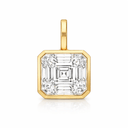 14K Bezel Asscher Cut Lab Grown Diamond Pendant - Nolita
