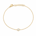 14K Bezel Lab Grown Diamond Solitaire Bracelet - Nolita