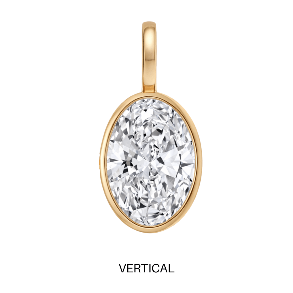 14K Bezel Oval Lab Grown Diamond Pendant - Nolita