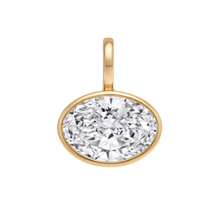 14K Bezel Oval Lab Grown Diamond Pendant