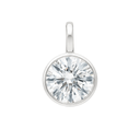 14K Bezel Round Lab Grown Diamond Pendant - Nolita