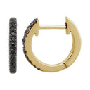 14K Black Diamond Huggie Earrings - Nolita