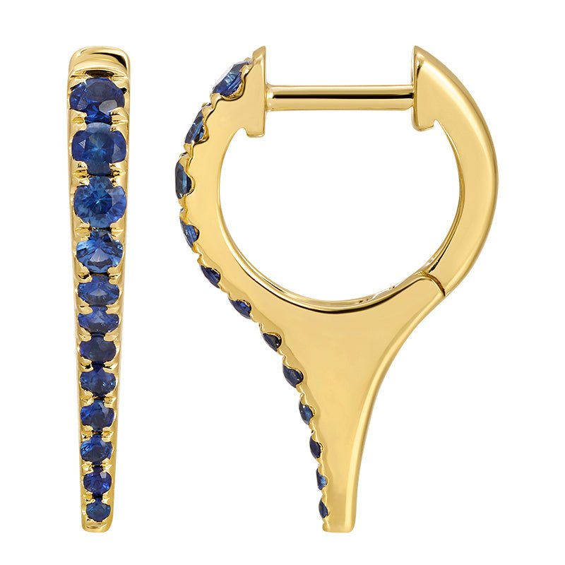 14K Black Diamond Spike Huggie - Nolita