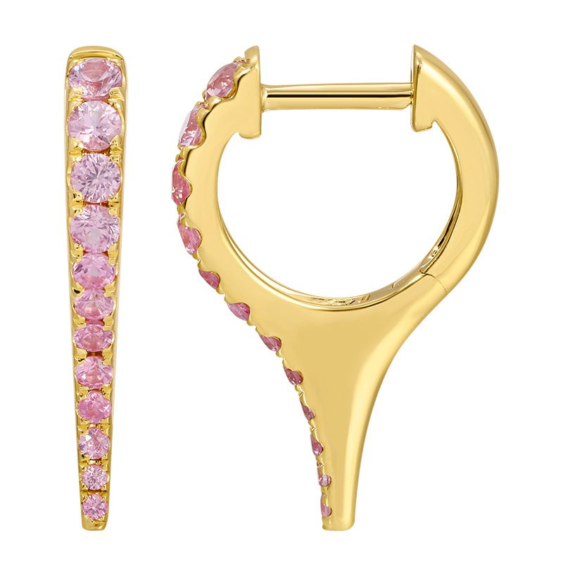 14K Black Diamond Spike Huggie - Nolita