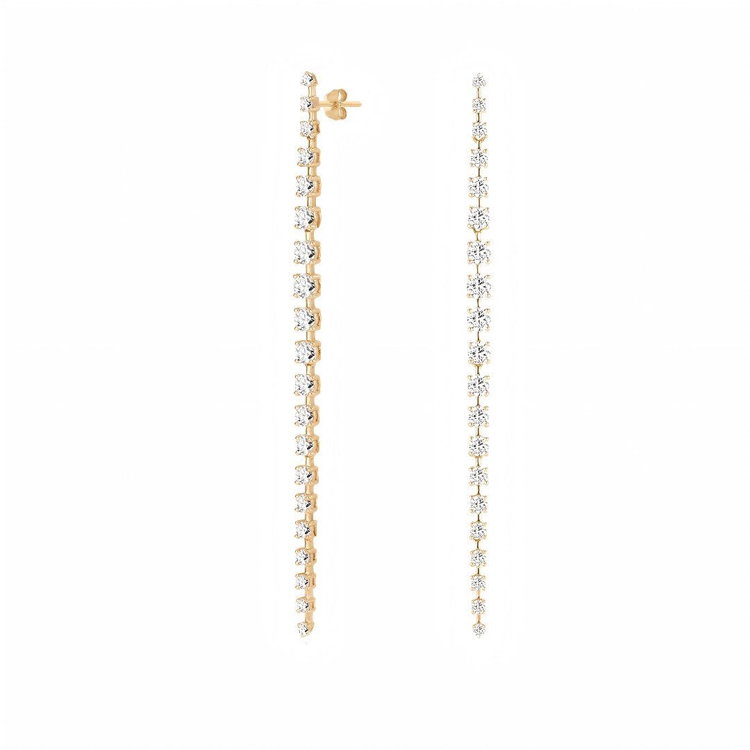 14K Cascade Drop Lab Diamond Earrings - Nolita