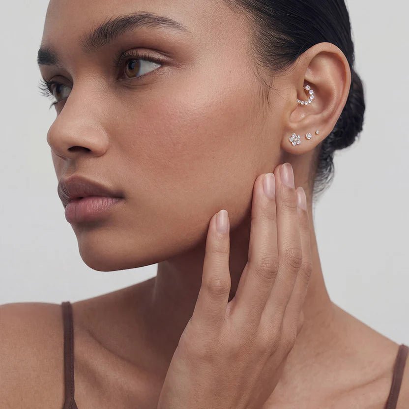 14K Celeste Graduated Lab Diamond Clicker - Nolita
