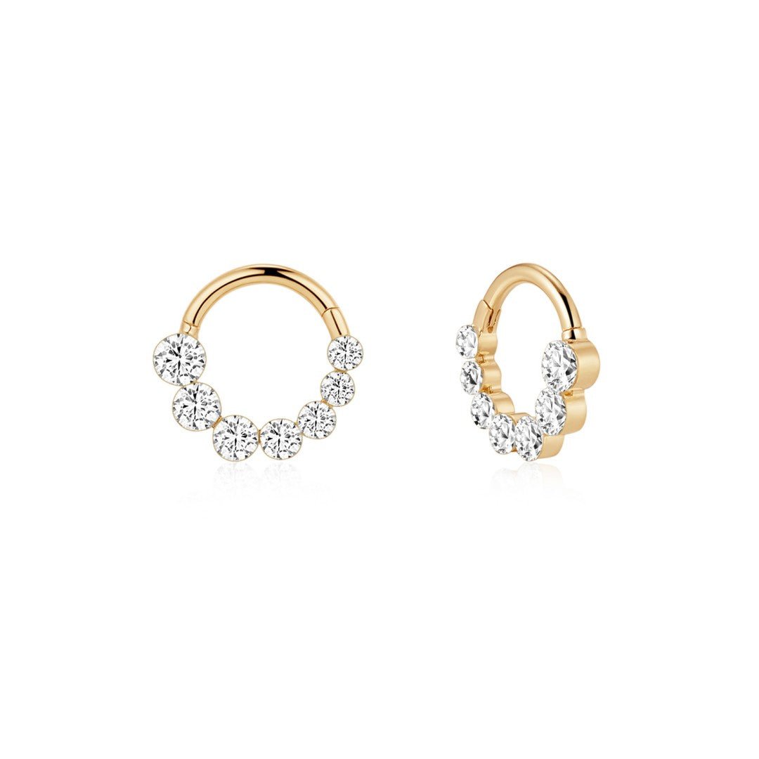 14K Celeste Graduated Lab Diamond Clicker - Nolita