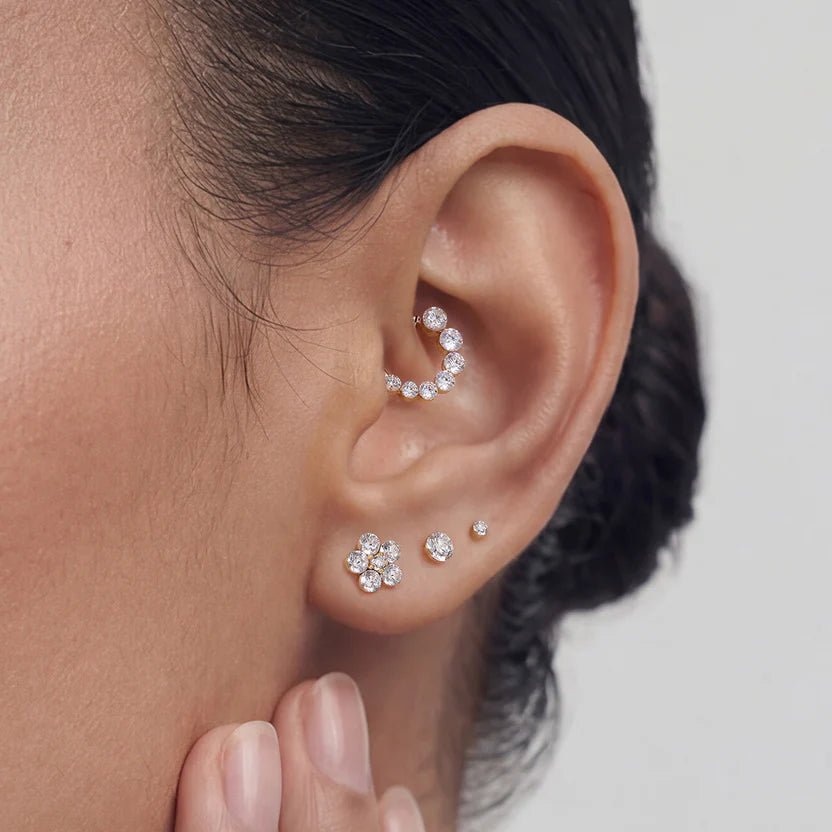 14K Celeste Graduated Lab Diamond Clicker - Nolita