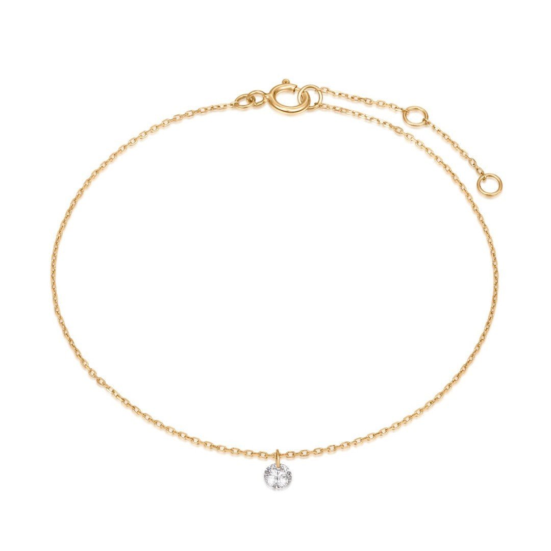 14K Celeste Lab Diamond Station Bracelet - Nolita