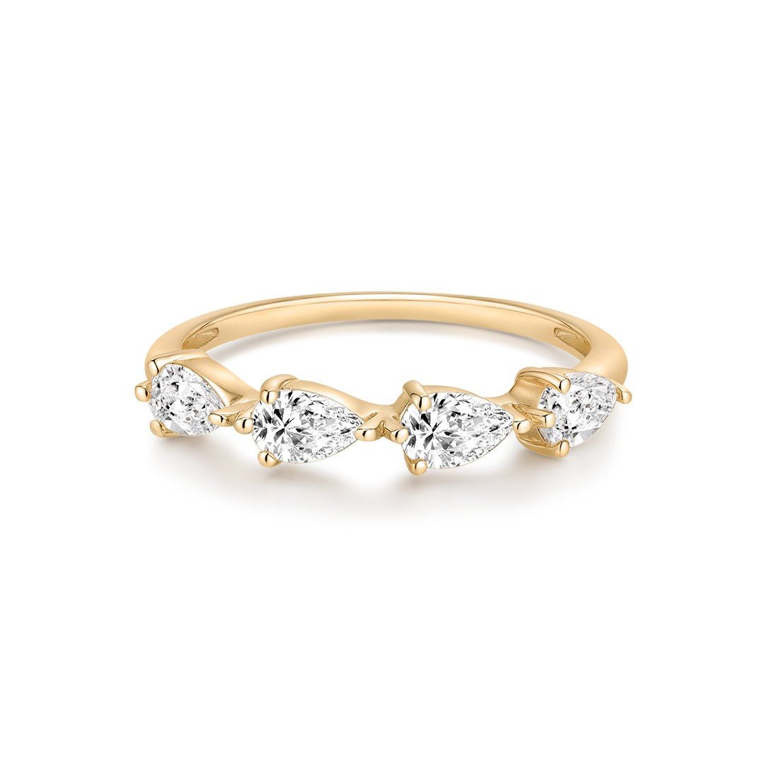 14K Celestia Pear Lab Diamond Eternity Band - Nolita