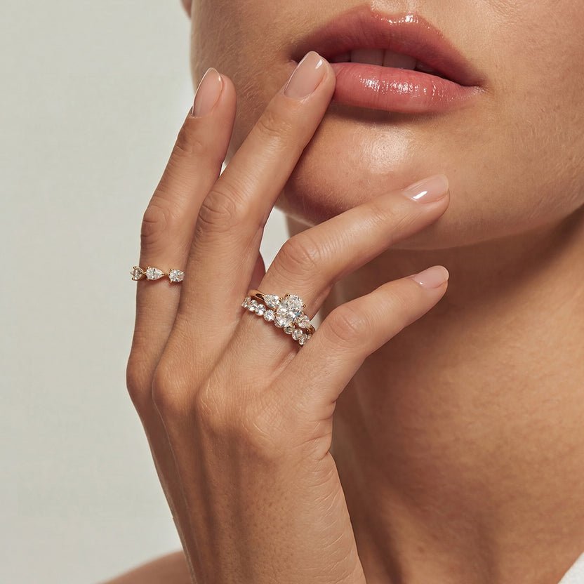 14K Celestia Pear Lab Diamond Eternity Band - Nolita