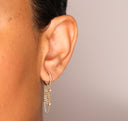 14K Chain Bezel Set Huggie Earrings - Nolita
