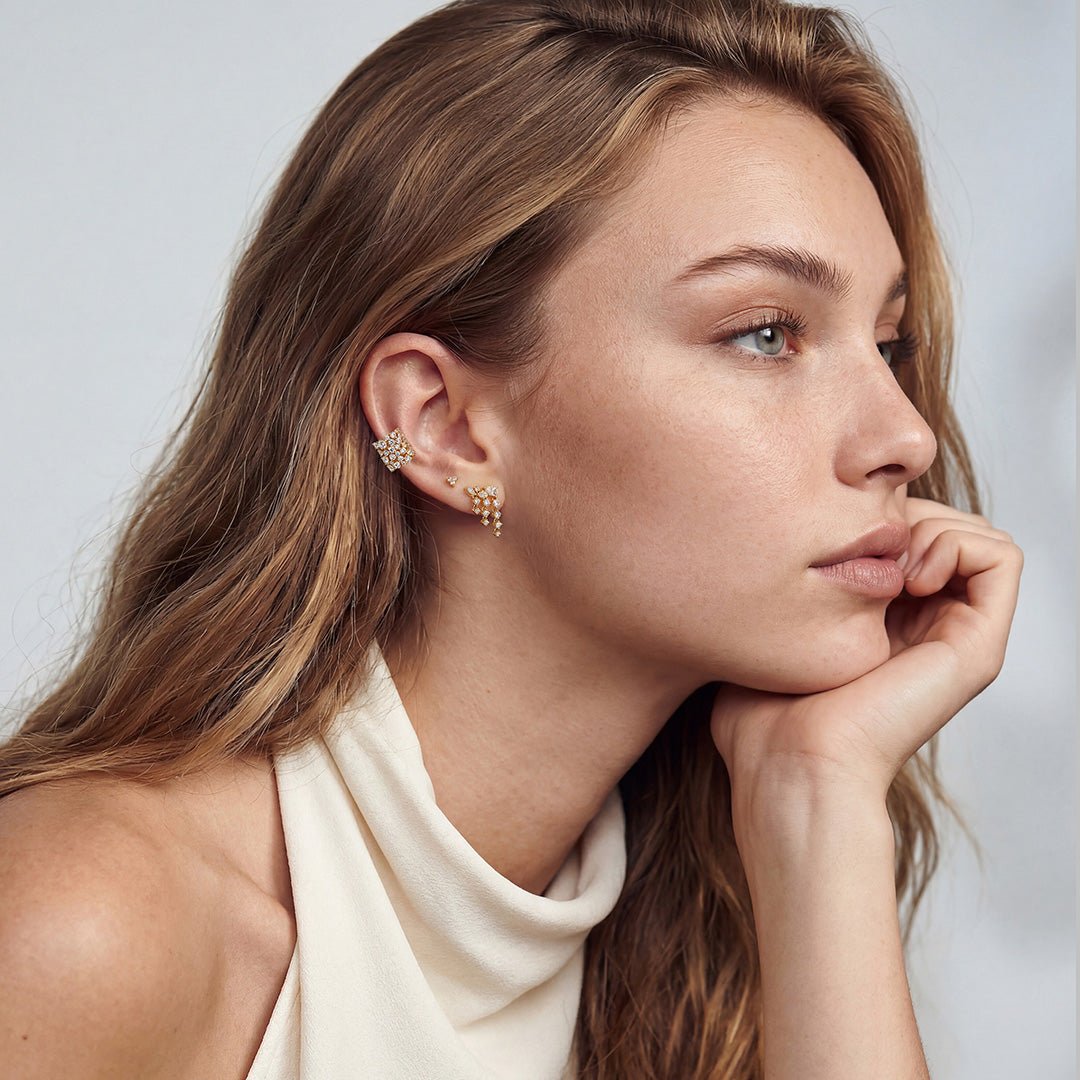 14K Chandelier Fringe Lab Diamond Drop Earrings - Nolita