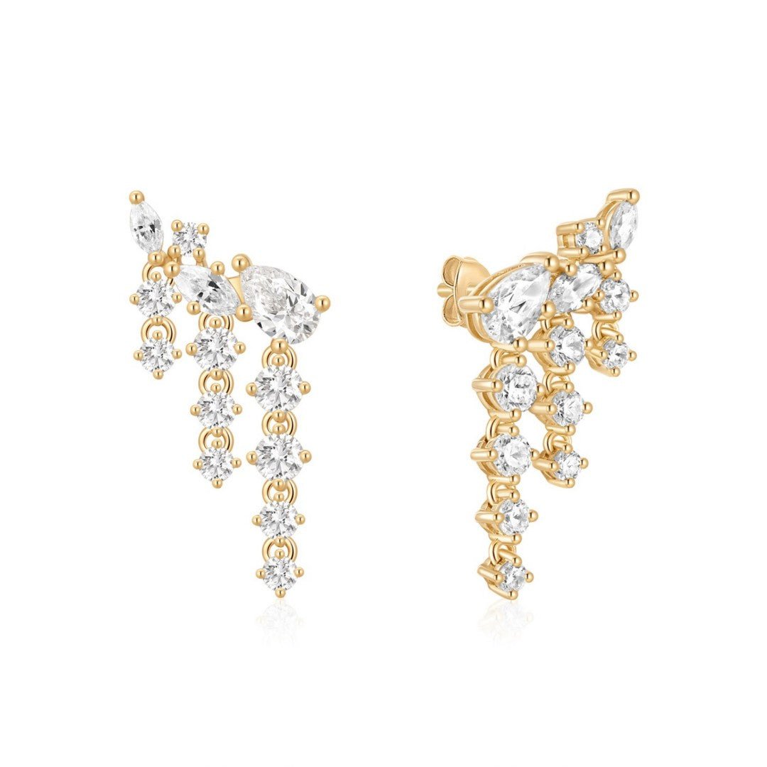 14K Chandelier Fringe Lab Diamond Drop Earrings - Nolita
