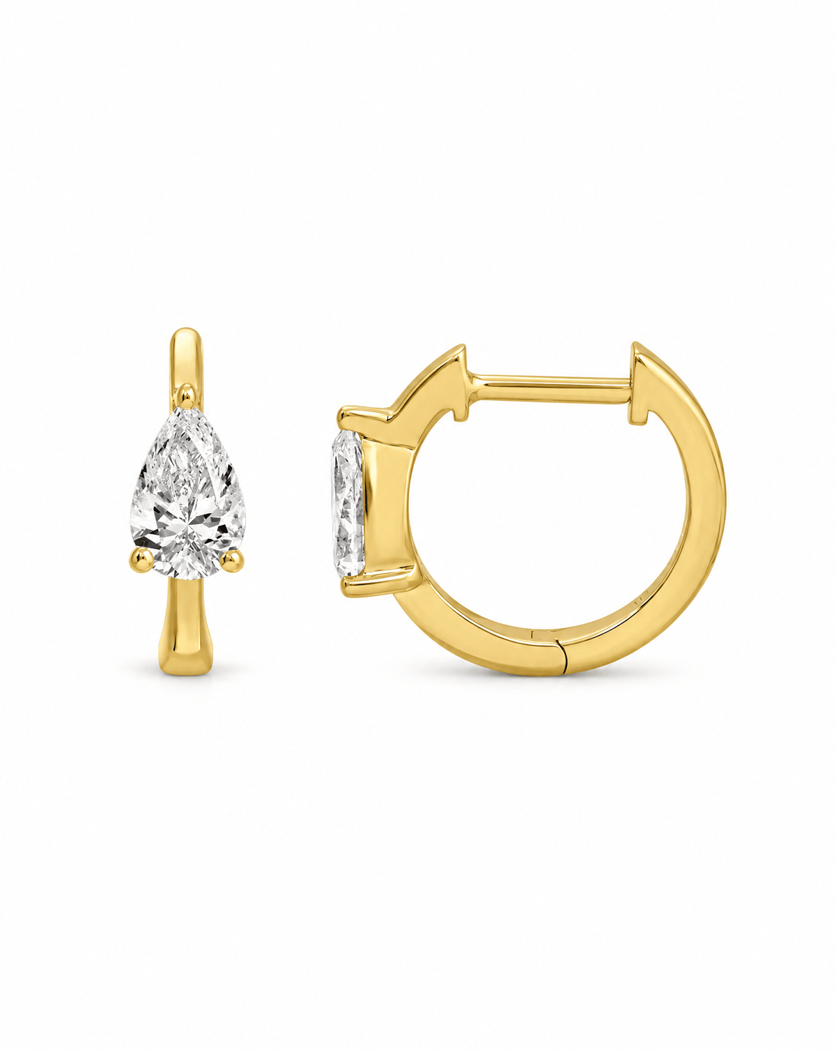 14K Colette Pear Lab Diamond Huggies - Nolita