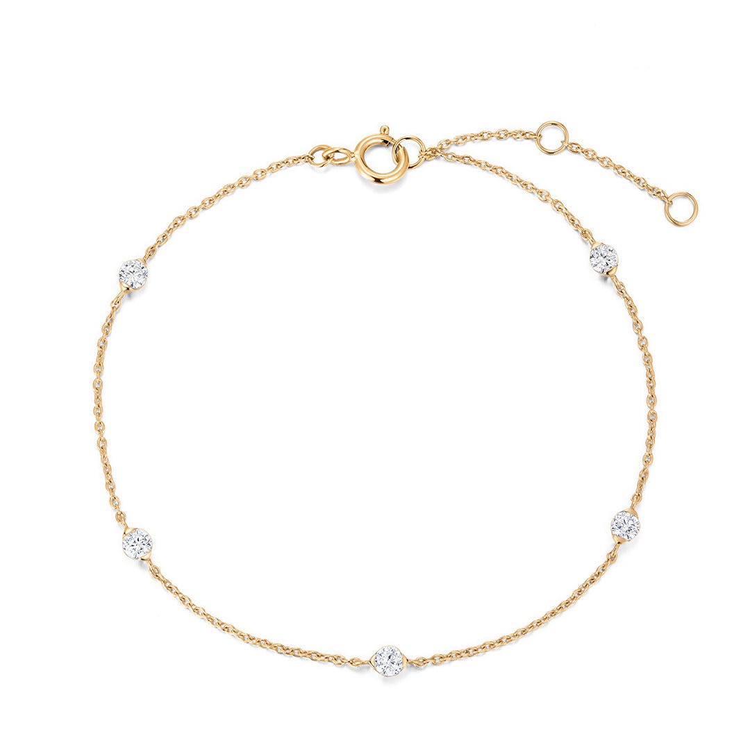 14K Constellation Lab Diamond Station Bracelet - Nolita