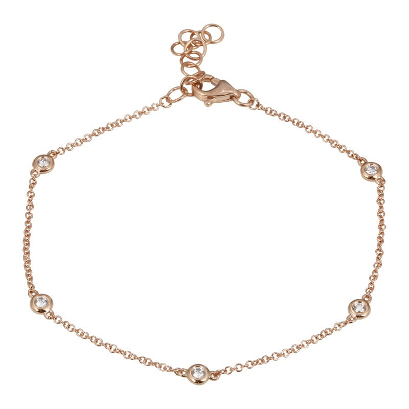 14K Diamond By The Yard Bracelet - Nolita