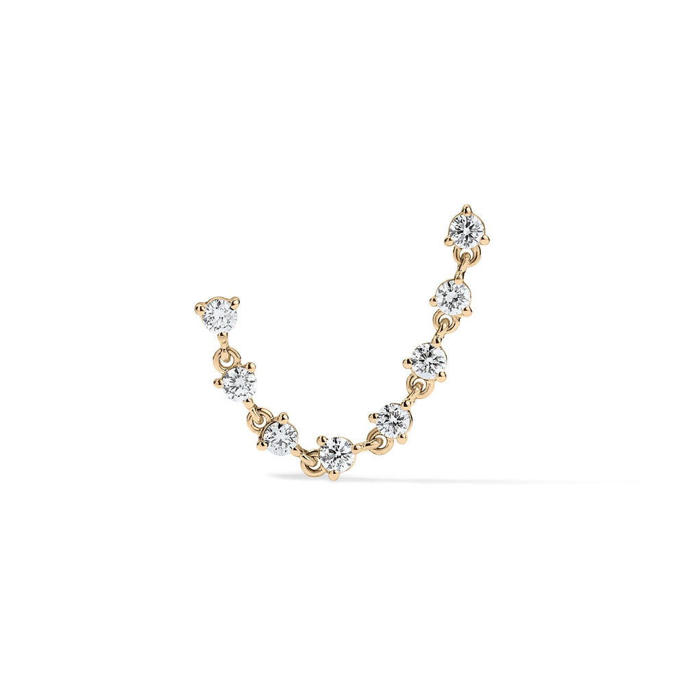 14K Diamond Chain Stud Earrings