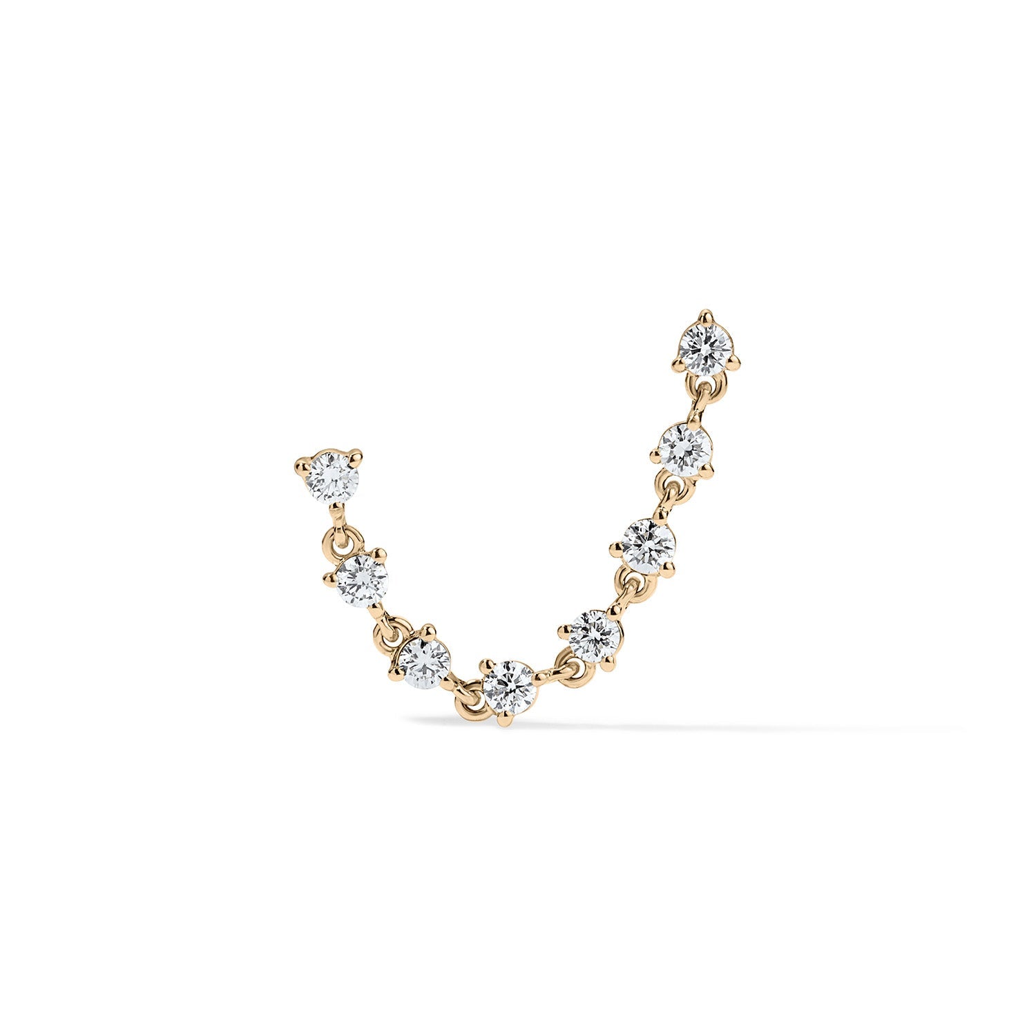 14K Diamond Chain Stud Earrings - Nolita