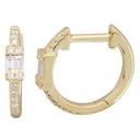 14K Diamond Double Baguette Huggies - Nolita