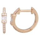 14K Diamond Double Baguette Huggies - Nolita