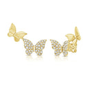 14K Diamond Double Butterfly Earrings - Nolita