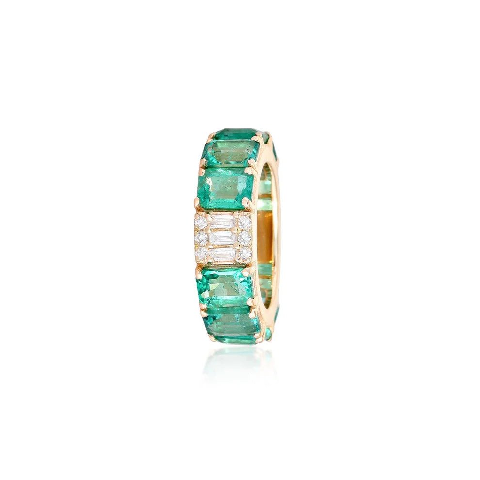 14K Diamond Emerald Spacer Bead - Nolita