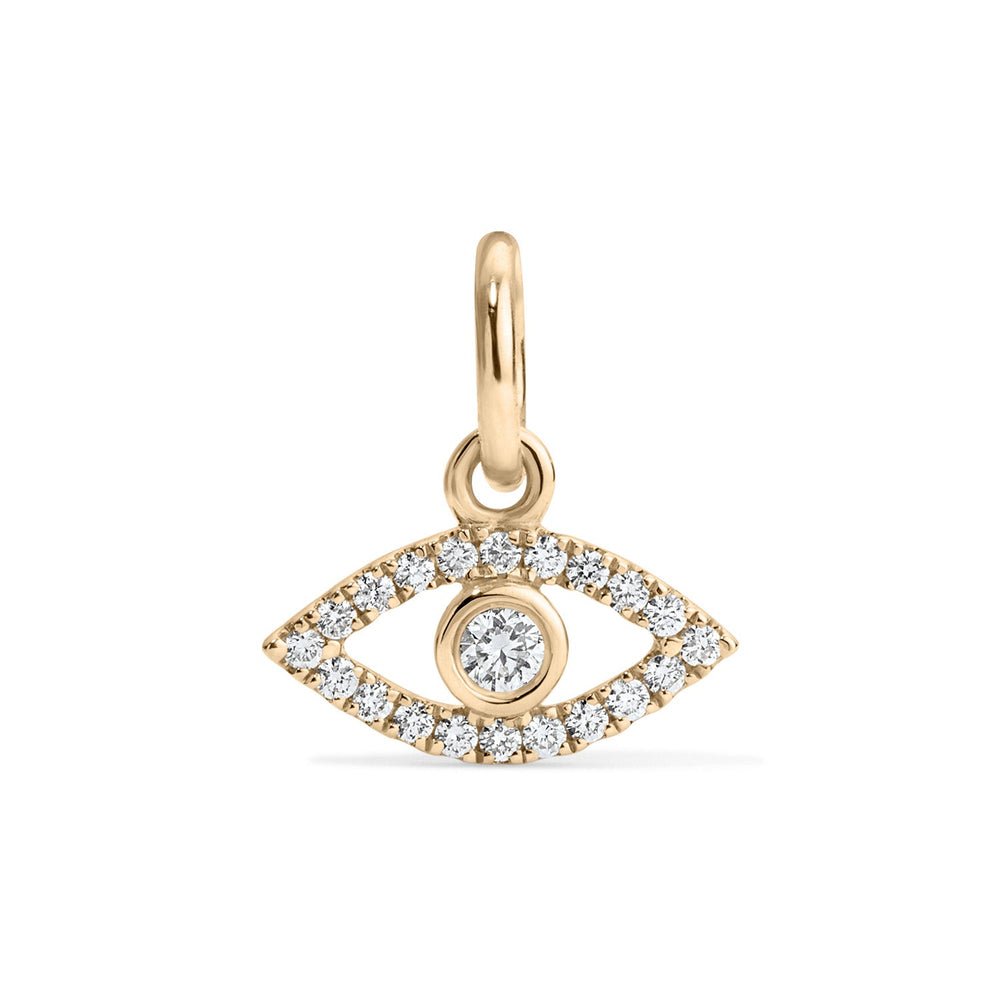 14K Diamond Evil Eye Charm
