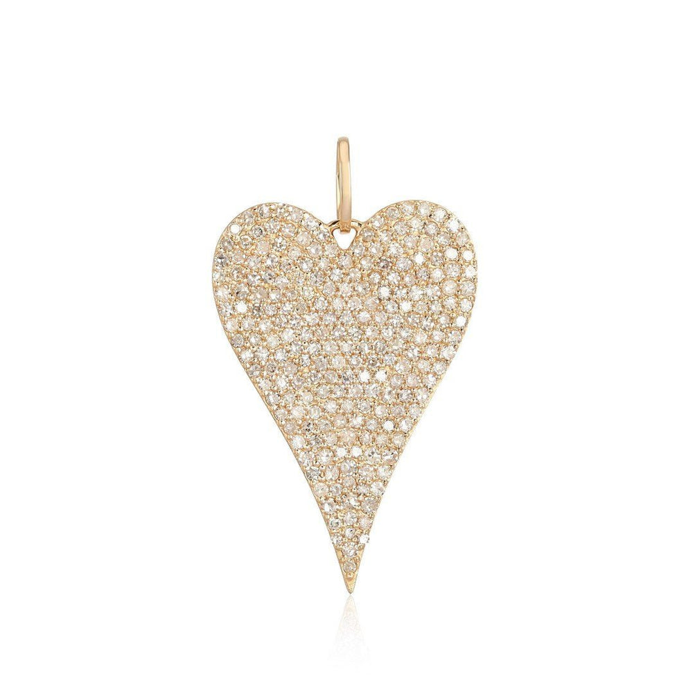 14K Diamond Heart Charm