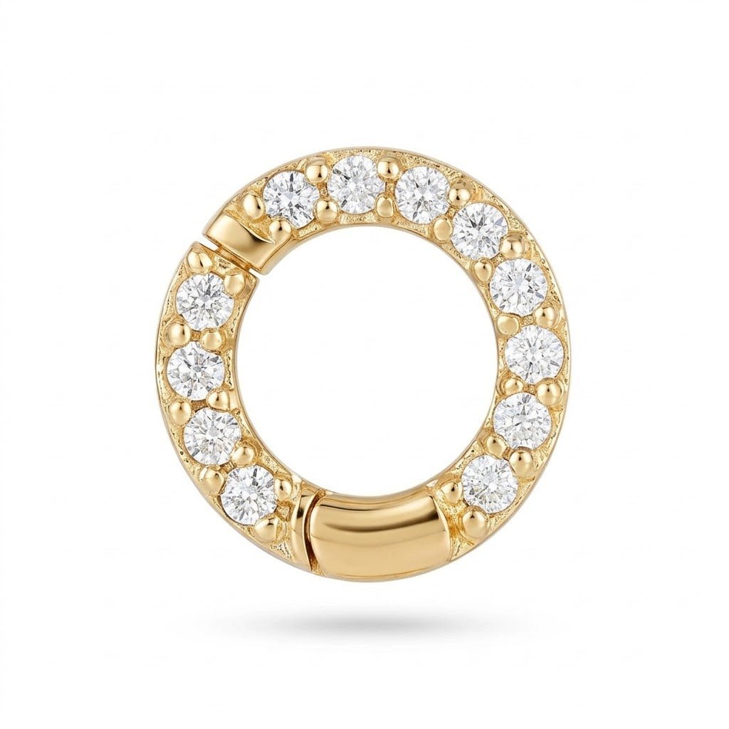 14K Diamond Hoop Connector - Nolita