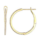 14K Diamond Hoop Earrings - Large - Nolita