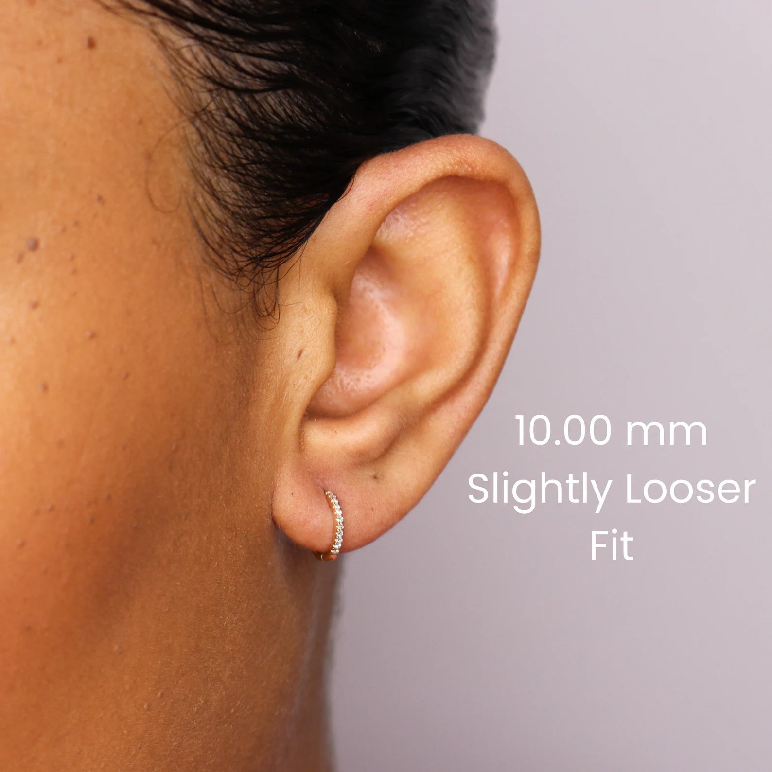 14K Diamond Huggie Hoop Earrings - Nolita
