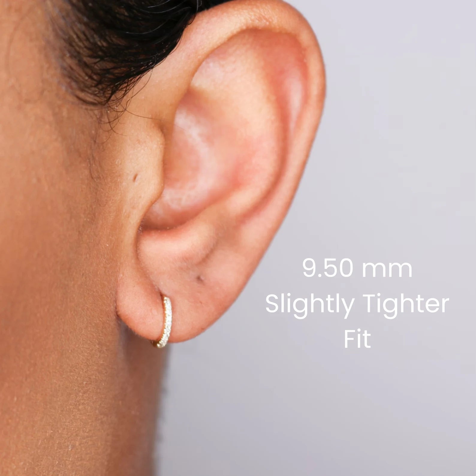 14K Diamond Huggie Hoop Earrings - Nolita