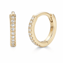 14K Diamond Huggie Hoop Earrings - Nolita
