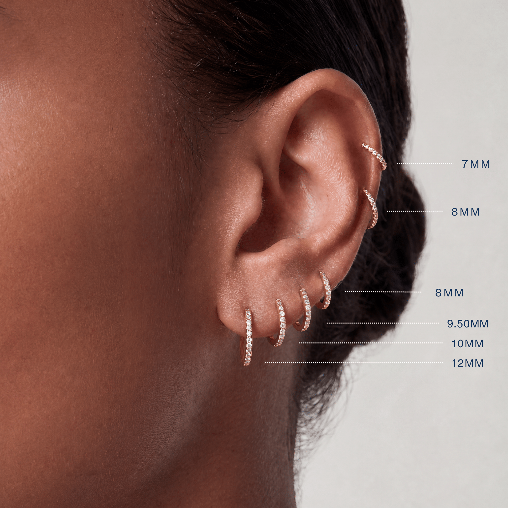 14K Diamond Huggie Hoop Earrings - Nolita