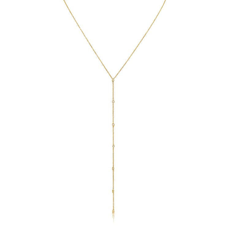 14K Diamond Lariat Necklace - Nolita