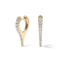 14K Diamond Long Spike Huggie Earrings - Nolita