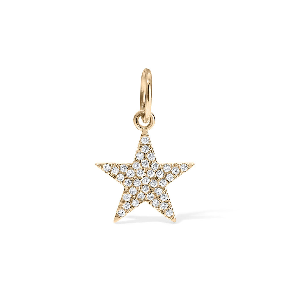 14K Diamond Medium Star Charm
