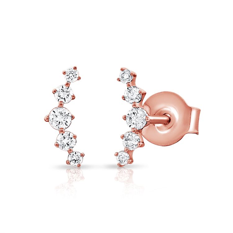 14K Diamond Mini Crawler Studs - Nolita