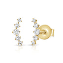 14K Diamond Mini Crawler Studs - Nolita