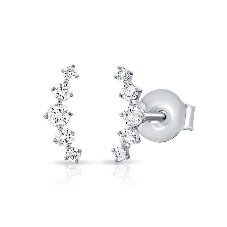 14K Diamond Mini Crawler Studs - Nolita