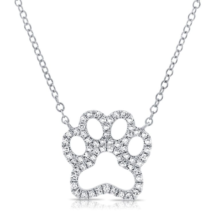 14K Diamond Paw Necklace - Nolita