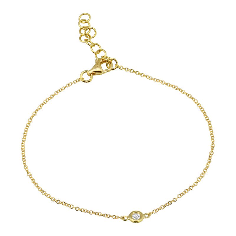 14K Diamond Solitaire Bracelet - Nolita