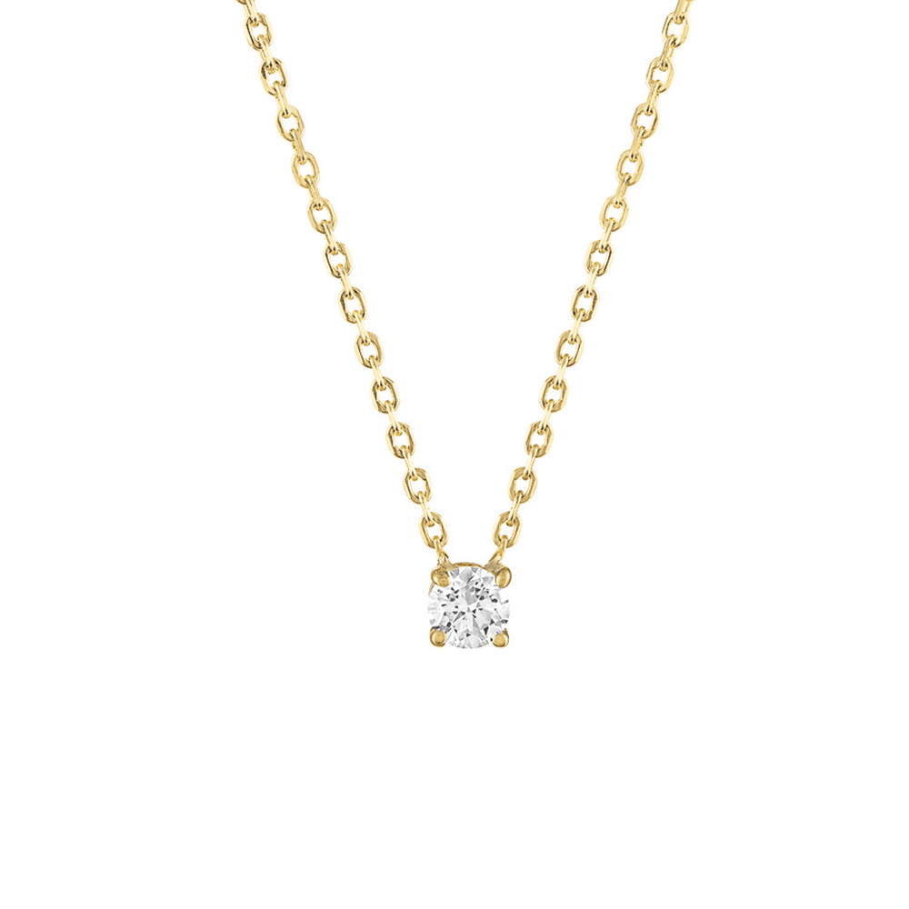 14K Diamond Solitaire Necklace