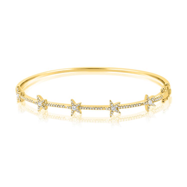 14K Diamond Star Bangle - Nolita